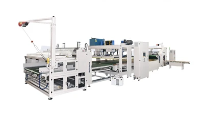 Máquina de compressão e embalagem de colchões automática
